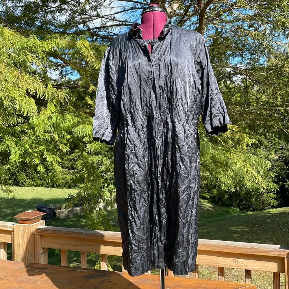 Eileen Fisher Large Like New Crushed Silk Duster